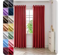 2 Pièces Rideaux Occultants à Oeillets 160 x 240 cm 100% Polyester, Isolant Anti UV, Intérieurs Decoration Double Rideaux Thermiques Isolants pour Chambre Adulte Salon, Rouge