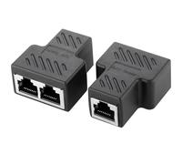 2 Pièces RJ45 Splitter Connecteurs, 1 à 2 Prise Ethernet Double Multiprise RJ45 Doubleur Ethernet LAN Câble Extender avec Connecteur Réseau à Double Port Coupleur pour Câble Cat5 Cat5e Cat6 Cat7/8