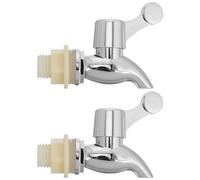 2 Pièces Robinet à Bec Verseur 15-18mm Plastique Argenté | Système de Valve Levier Ergonomique, des Éclaboussures, Adapté aux Fûts et Seaux à Bière