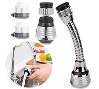 2 Pièces Robinet d'eau pivotante,Tête De Robinet De Cuisine Mobile 360 Degrés,2 Modes Réglable Douche Tête Filtre Pulvérisateur,Aérateur de cuisine,Robinet de Cuisine,Rallonge de robinet de Cuisine