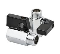 2 Pièces Robinets à Boisseau Sphérique, 3/8" en Laiton, Mini Vanne Arret, Mini Robinet à Boisseau Sphérique, 3/8 "BSP Femelle x Femelle, pour Réservoirs, Vanne Externe, Raccordements D'Eau