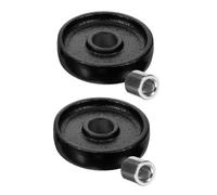 2 Pièces Roue de Cric Hydraulique 65mm en Acier Noir pour Atelier | Diamètre Intérieur 17mm, Largeur 15mm, Remplacement Rapide, pour Crics de Sol et Usage Professionnel