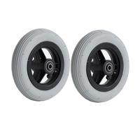 2 Pièces Roue de Secours Gonflable de 6 Pouces, Roues Avant de Fauteuil Roulant 6x1 1/4, Pièces de Roue de Fauteuil Roulant Gris, Roulettes Antidérapantes à Faible Bruit