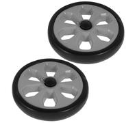 2 Pièces Roues de Chariot D'épicerie Shopping Cart, EVA ABS Noir | Roue de Remplacement, Axe Renforcé, Roulement Silencieux, sans Traces, pour Courses, Linge, Escaliers