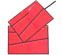 2 Pièces Rouge Pochette à Outils en Tissu, pour Clés et Rangement 25 | Format Enroulable Sangle, Numéros Lisibles, Transport Pratique, à Suspendre sur Panneau Perforé, pour Électriciens