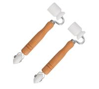 2 Pièces Rouleau de Pression Manuelle en Bois | Finition des Raccords, Usage Maison et Auto, Design Pratique, Couleur Blanche