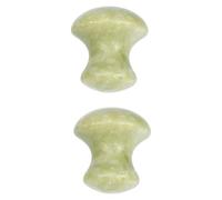 2 Pièces Rouleau Facial en Jade Vert, Massage Visage, Cou et Yeux | Forme Champignon, Relaxation Cutanée, Outil Gua Sha pour Femmes, Profil Darcy Mcqueeney, Accessoire Beauté