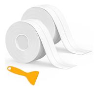2 Pièces Rouleau Joint Silicone Blanc Salle De Bain, Ruban Adhésif Blanc Cuisine Ruban D'Étanchéité, Anti-Fuite Adapté À De Salle De Bains, Toilettes,Nombreuses Occasions (320 * 3,8Cm)