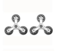 2 pièces Roulette de caddie, Pièces de rechange roues de brouette en PU escalade d'escalier de roue triangulaire, pour chariot de caddie d'escalade