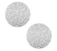 2 Pièces Round Napperon Creux, Set de Table Isolant Argent Round, PVC Environmental Anti-échaudage Tableau Isolation Mat, pour Manique, Décoration de Table (Argent)