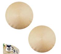 2 Pièces Round napperon Creux, Set de Table Isolant Golden Round, PVC Environmental Anti-échaudage Tableau Isolation Mat, pour Manique, Décoration de Table (Doré)