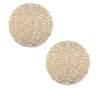 2 Pièces Round napperon Creux, Set de Table Isolant Or Round, PVC Environmental Anti-échaudage Tableau Isolation Mat, pour Manique, Décoration de Table (Or)