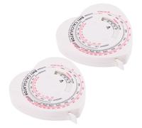 2 Pièces Ruban Calculateur D'imc Cœur 1,5m, Double Échelle | ABS et PP Blancs, Forme Cœur, pour Tour de Taille et Abdomen, Usage Clinique ou Sport