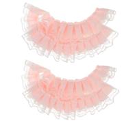 2 Pièces Ruban de Dentelle Froncée Vintage Rose pour Garçon et | Bordure Double Couche à Bord Arrondi, Finition Soignée et Douce, pour Scrapbooking et Décoration de Mariage