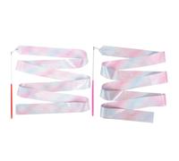 2 Pièces Ruban de Gymnastique Danse 2m en Polyester Poignée Légère | Rotation Fluide, Rangement Facile, Accessoire Portable pour Entraînement Collectif, Danse Chinoise, Équipes de Majorettes