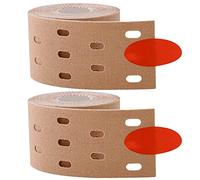 2 Pièces Ruban de Kinésiologie Imperméable Bande de Kinesiologie Respirant Perforé pour Soutenir et Soulager la Douleur, Compétition, Exercice, Sports, Cyclisme, Course, Alpinisme (couleur de peau)