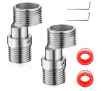 2 Pièces S Raccord En Acier Inoxydable 360 Degree Rotating Pipe Fitting Avec 2 Clés Allen Et 2 Sangles Pour Matières Premières For Wall Mounted Faucet