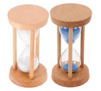 2 Pièces Sablier Créatif de Table à Trois Colonnes, Bois et Verre | Mesure Précise du Temps, Usage Polyvalent, Style Minimaliste, Pièce Décorative pour Bureau et Jeux