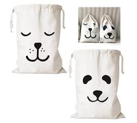 2 Pièces Sac à Linge 46 x 62 cm, Sac Tissu Cordon, Lavable en Machine Sacs à Linge Réutilisables, Sac Linge Sale Voyage, Sac Rangement Jouet, Linge Sale Sac à Linge, Grande Capacité