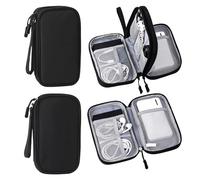 2 pièces Sac de Rangement Accessoires Numériques, Ensemble de Sacs de Rangement à Double et Simple Couche, Sac de Rangement de Voyage Imperméable, Sac de Rangement Électronique et d'Accessoires,