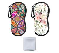 2 Pièces Sac De Rangement Pour Lunettes, 1 Pièce Chiffon Pour Lunettes, Étui À Lunettes De Soleil, Sac De Protection Pour Lunettes, Étui À Lunettes Avec Fermeture Éclair, Sac À Lunettes Pratique