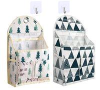 2 Pièces Sac de Rangement Suspendu, Sac de Rangement Suspendu en Lin, Sac de Rangement Mural pour Chambre, Poche Suspendue Lin Coton Imperméable Style Minimaliste, pour Chambre, Salle Bain, Cuisine