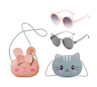 2 Pièces Sac De Sliver De Dessin Animé Pour Enfants Et Lunettes De Soleil 2 Pièces, Sac À Main Mignon, Accessoires Pour Filles, Accessoires De Vêtements.