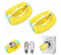 2 Pièces Sac Lavage Chaussures Machine à Laver, Réutilisable Sac a Chaussures Machine a Laver, Lavage avec Fermeture Éclair pour Lave-linge, Sèche-linge