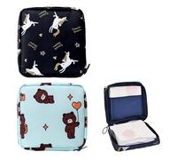 2 Pièces Sac Rangement Serviettes Hygiéniques Portable, Protège Slips Menstruels, Sac À Main À Fermeture Éclair pour Les Serviettes Hygiéniques, Le Stockage des Tissus,Pochette Serviette hygiénique