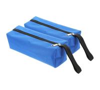 2 Pièces Sacoche à Outils en Toile Oxford Bleue à Fermeture Éclair | Ouverture Large, Transport par Sangle, pour Mécaniques, Jardinage, Atelier, Vis et Clés