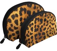 2 pièces Sacs à cosmétiques Animal Peau de léopard guépard Voyage Trousse de Maquillage Coquille Toilette Femmes Sac à Main