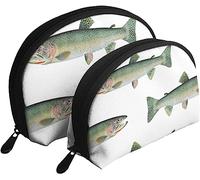 2 pièces Sacs à cosmétiques fardée Rrout sur Blanc Voyage Maquillage Sac Coquille Toilette Femmes Sac à Main