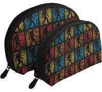 2 pièces Sacs à cosmétiques rétro Bigf Oot Croire Vintage Voyage Maquillage Sac Coquille Toilette Femmes Sac à Main