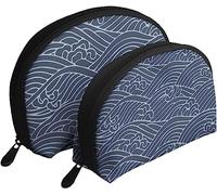 2 pièces Sacs à cosmétiques Tsunami Grandes Vagues Culture Japonaise Voyage Trousse de Maquillage Coquille Toilette Femmes Sac à Main