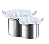 2 Pièces Sacs de Brassage Polyester, Réutilisable Sac de Filtration Poche Filtrante avec Cordon Sacs Filtrants Blancs pour Vin, Bière, Filtre à Fruits, Lait Végétal, Fruits et Yogourt