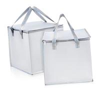 2 Pièces Sacs Isolants Pliable Sacs De Congélation Haut Zippé Garder Les Aliments Au Chaud avec Couverture Tissu Non Tissé en Feuille D'aluminium Achats Panier Repas