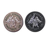 2 pièces Saint Michael Patch Militaire Moral Patch Emblème Tactique Badges Appliques Patchs Brodés - Crochet et boucle Attaches Patches de Support