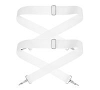 2 Pièces Sangle de Caisse Claire de Marche Réglable en Nylon | Bandoulière 145cm, Usage Fanfare et Spectacle Extérieur, Finition Blanche, Pièces Métal