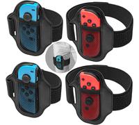 2 PièCes Sangle De Jambe Pour Switch Bande De Jambe Pour Switch Universelle Sangle De Jambe Compatible Avec Switch Ring Fit Adventure Sangles De Jambe éLastiques RéGlables (Noir 4pcs)