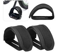 2 Pièces Sangles de Pédales Vélo Noir en Polyester Réglables | Ajustement Facile, Fixation Pratique, Transfert de Puissance Amélioré, Adaptées aux Vélos de Montagne et Déplacements