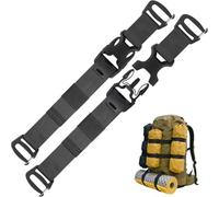 2 Pieces Sangles de Sac à Dos Molle Noir Système Tactique Rush Tier Adjustable Buckle Strap Sangles de Fixation de Paquet pour Convient pour Randonnée, Camping, Alpinisme et Extérieur