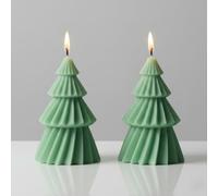 2 pièces Sapin de Noël - Vert - Bougies de sapin de Noël - Bougie en cire de soja artisanale - Bougies de l'Avent - Couronne de l'Avent - déco - Décoration de Noël - Noël - Cadeaux de Noël - Cadeaux