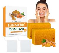 2 Pièces Savon à l'Acide Kojique, Curcuma Savonnette avec Collagène, Savon de Bain pour le Visage et le Corp, Hydrater et Eclaircir le Teint, Kojic Acid Soap pour Rétrécissement des Pores
