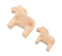 2 Pièces Sculpture D’art de Cheval en Bois à Peindre pour Garçon Fille | Support Vierge pour Mosaïque et Bricolage Créatif, Décoration Minimaliste Nordique, Teinte Kaki, Salons et Chambres