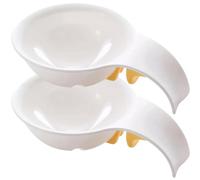 2 pièces séparateur d'oeufs, séparateur de jaune d'oeuf en plastique forme de cerceau basket-ball blanc avec poignée, extracteur tamis Gadget cuisine séparateurs blancs pour jaune
