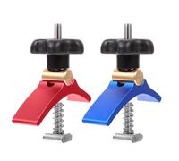 2 Pièces Serrage-joint pour Rail en T Travail du Bois, Lot 1 | Alliage D’aluminium Rouge, Montage et Positionnement de Pièce, Usage Menuiserie et Métallurgie