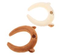 2 Pièces Serrage-tête en Peluche à Couronne Haute | Spa et Réunions, Style Mignon Cartoon, Confort Doux, Adultes et Garçon et Filles