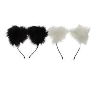2 Pièces Serrage-tête en Tissu Oreilles de Chat Noir | Accessoire Décoratif, Reste Bien en Place, pour Séance Photo et Spectacle, Style Adorable