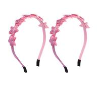 2 Pièces Serrage-tête Étoile Rose, Coiffe de Fête Scintillante | Non-tissé Léger, Tient Bien Tête, Accessoire Décoratif pour Fête et Séance Photo