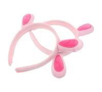 2 Pièces Serrage-tête Lapin en Peluche Rose 7 Léger et Portable | Bandeau Mignon, Plastique et Tissu, Usage Spa ou Tenue Décontractée, Style Kawaii